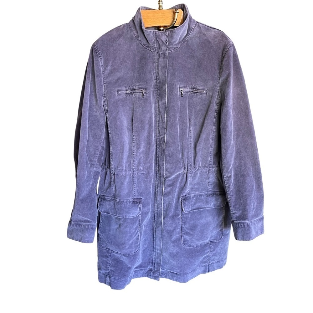 J. Jill Women’s Purple Corduroy Utility Barn Chore Stretch Jacket